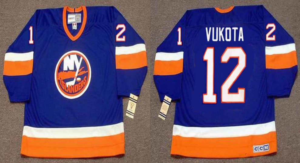2019 Men New York Islanders 12 Vukota blue CCM NHL jersey
